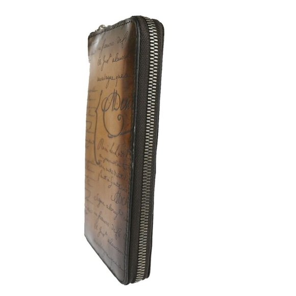 BERLUTI Logo Itauba Long Zip Around Wallet Scritto Leather Brown Italy 16RJ380 - Picture 10 of 16